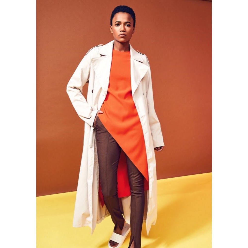 Zara ORANGE/ RED LONG ASYMMETRICAL TOP L